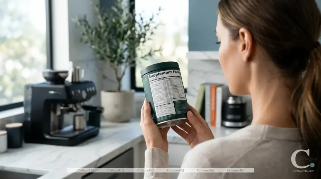 AG1 review - honest criticism proprietary blend label reading Athletic Greens