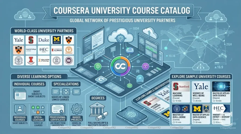 Coursera vs Udemy - Coursera university the course catalog