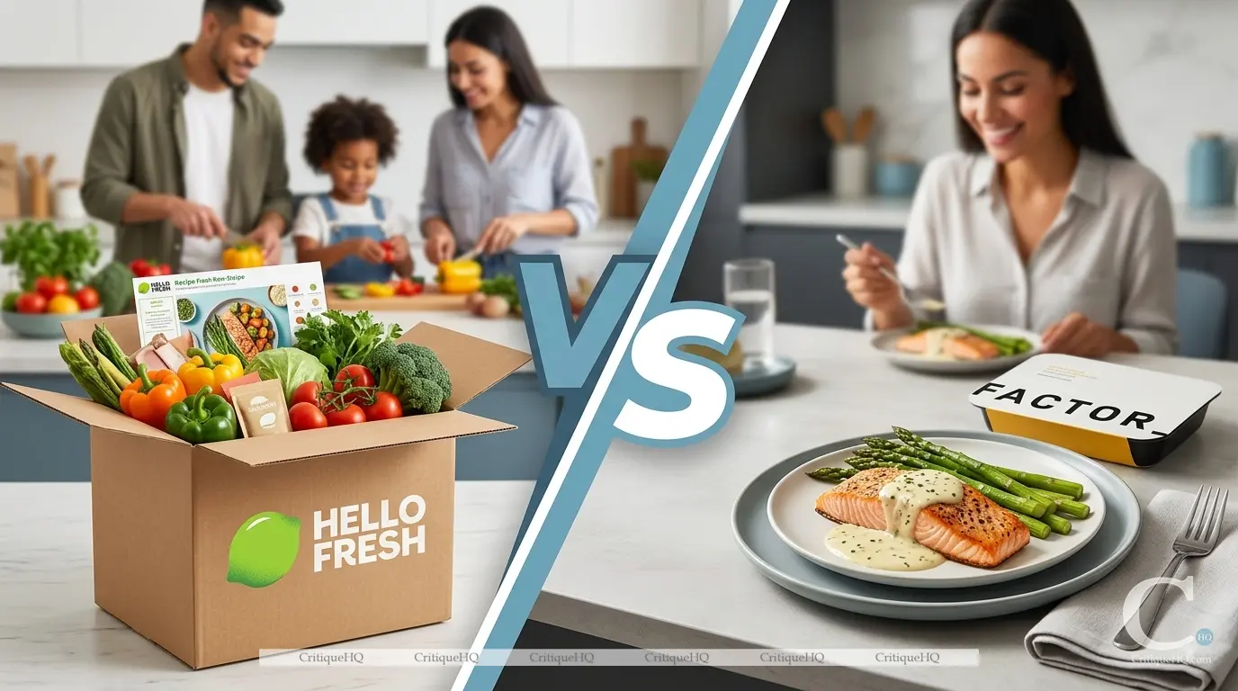 HelloFresh vs Factor - Meal kit comparison raw ingredients vs ready to eat revised