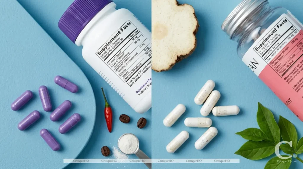 PhenQ vs Leanbean - Ingredients comparison capsules label