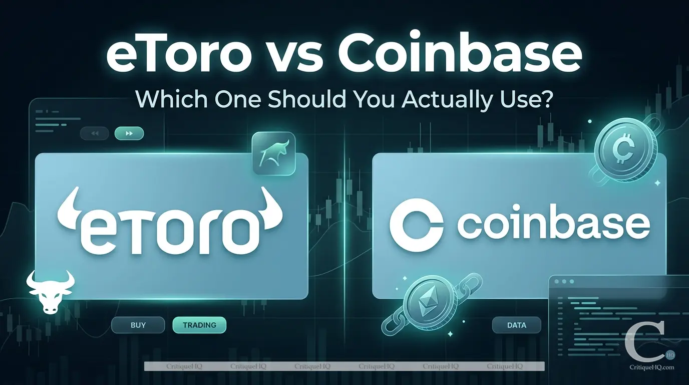 eToro vs Coinbase Platform comparison logos side by side crypto investing