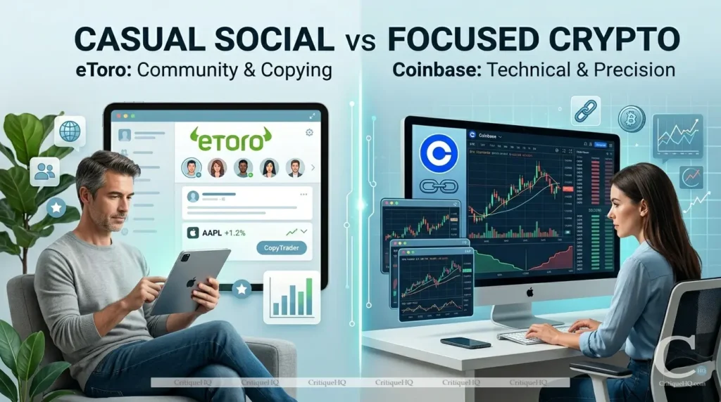 eToro vs Coinbase which platform to choose investor persona comparison